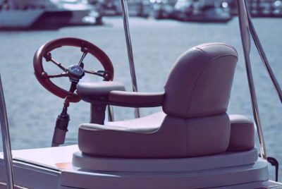 pontoon boat captains chair showcased
